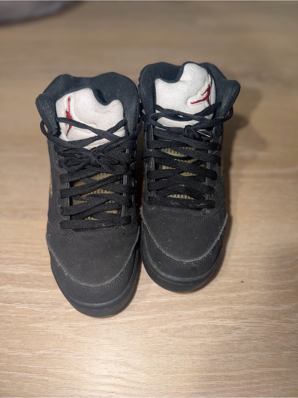 Air Jordan 5 Black Retro Sneakers with Red Jumpman